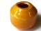 31mm Yellow Orange Banded Round Bead Vintage Macrame Ceramic Porcelain Beads